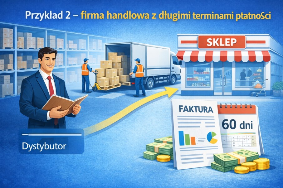 Przykład 2 – firma handlowa z długimi terminami płatności