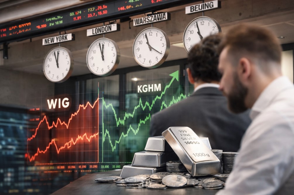 Rekordowe poziomy indeksów GPW, KGHM z dużą zmiennością kursu
