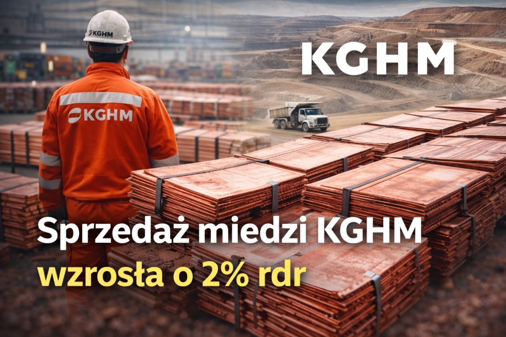 Grudniowa sprzedaż miedzi KGHM wyższa o 2 proc. rok do roku