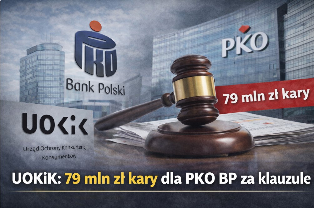 Blisko 80 mln zł kary dla PKO BP. UOKiK kwestionuje zapisy o zmianie oprocentowania