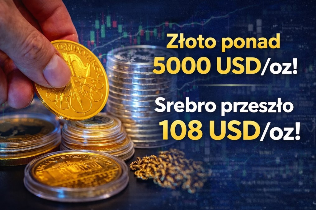 Złoto przekracza 5 000 USD za uncję. Srebro bije kolejne rekordy