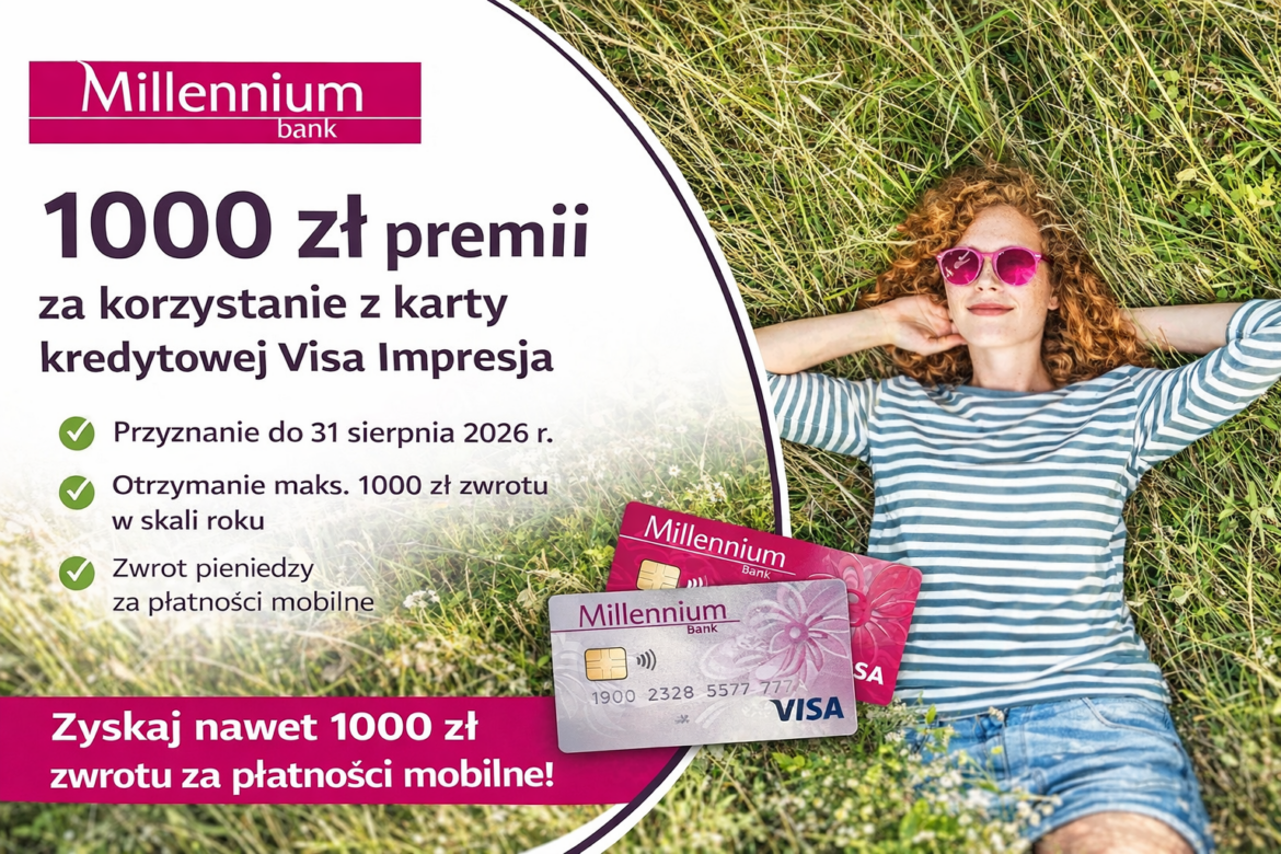 1000 zł premii za korzystanie z karty kredytowej Visa Impresja Banku Millennium