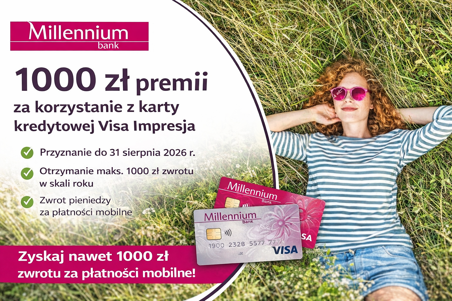 1000 zł premii za korzystanie z karty kredytowej Visa Impresja Banku Millennium – jak zdobyć bonus?